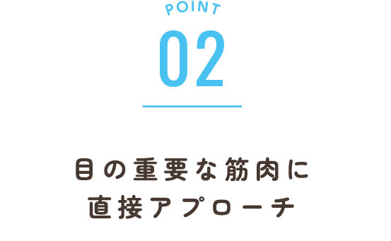 目の重要な筋肉に直接アプローチ
